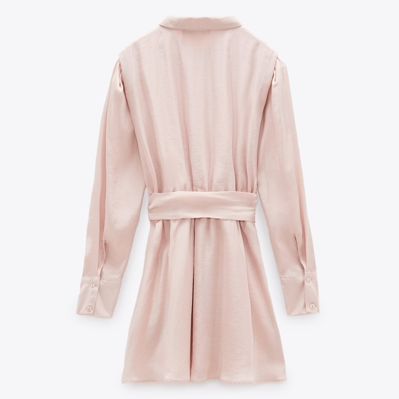 ZARA| Satin Shirt Dress - Picture 3 of 10